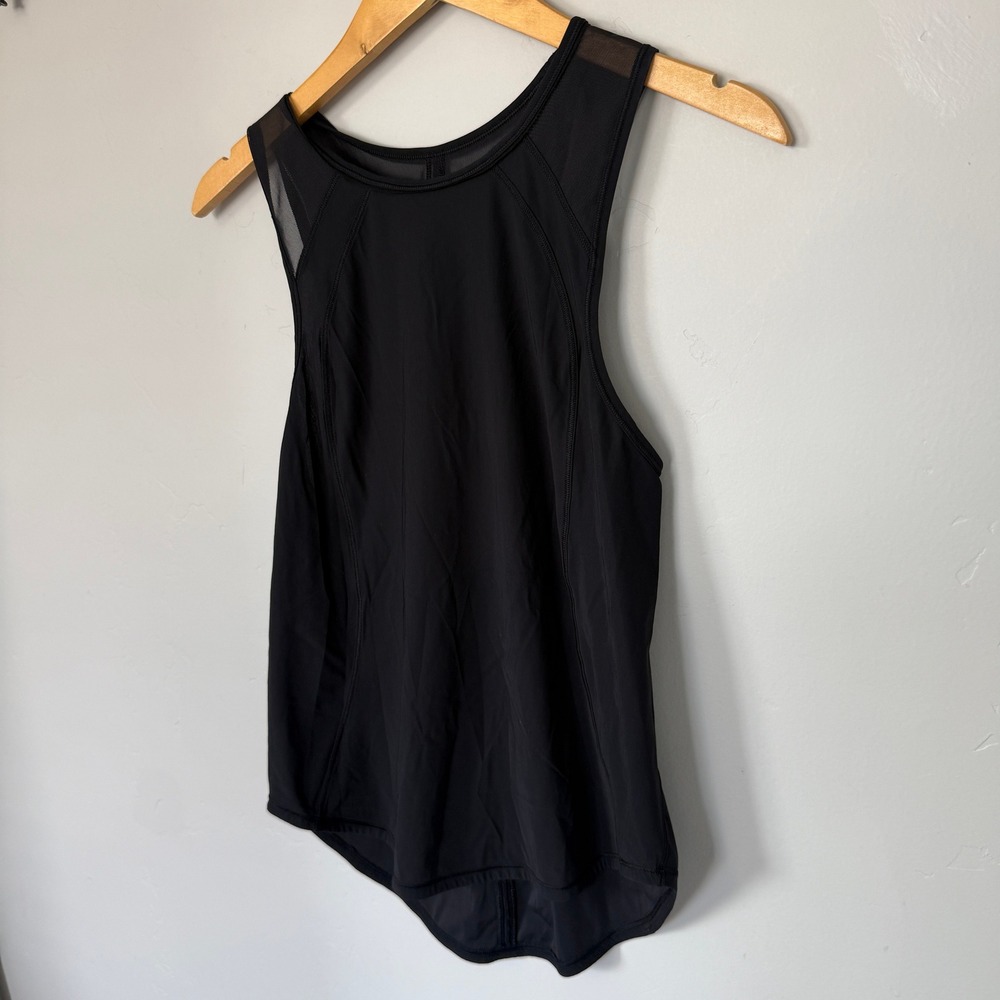 Lululemon Sculpt Tank Top Black Mesh Keyhole Back Activewear Women Size 6